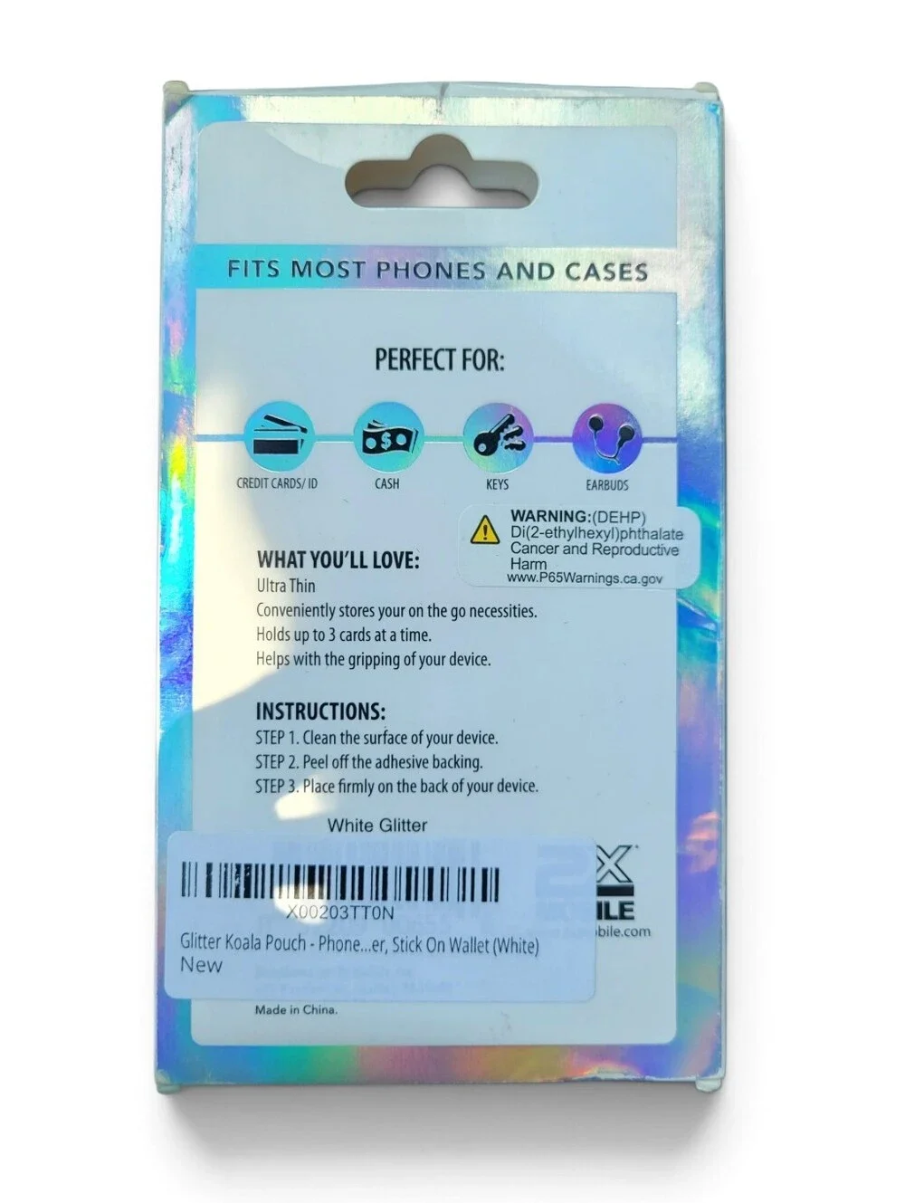 Koala Pouch Adhesive Mobile Wallet Pocket For Phone NIB Stick On